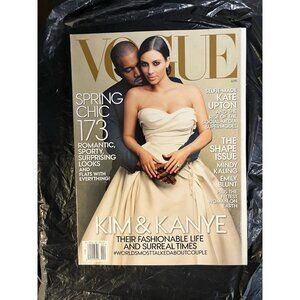 VOGUE MAGAZINE APRIL 2014 KIM KARDASHIAN KANYE WEST NEWSSTAND NO LABEL